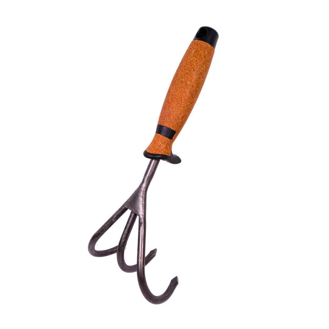 Set of 3 - Ergonomic European Cork-grip Trowel, Rake and Cultivator